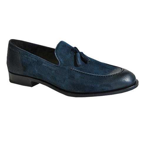 Bruno Magli Maggio Suede Tassel Loafers Navy