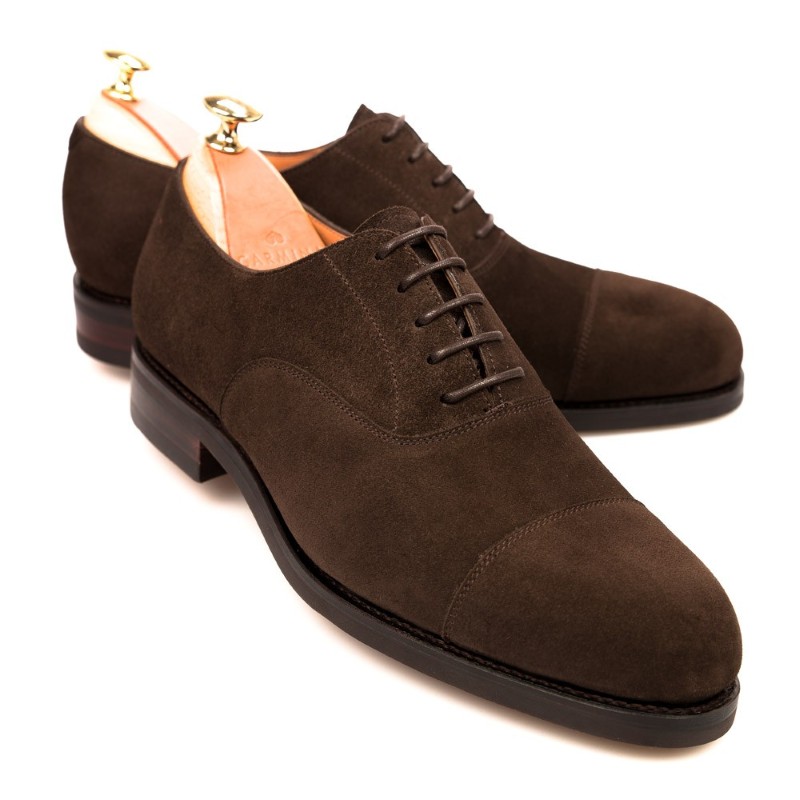 dark brown suede oxford shoes