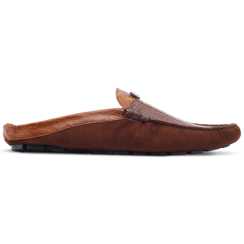 Mauri 3461 Fiesta Suede & Ostrich Leg Half Shoes Sp Rust / Brown