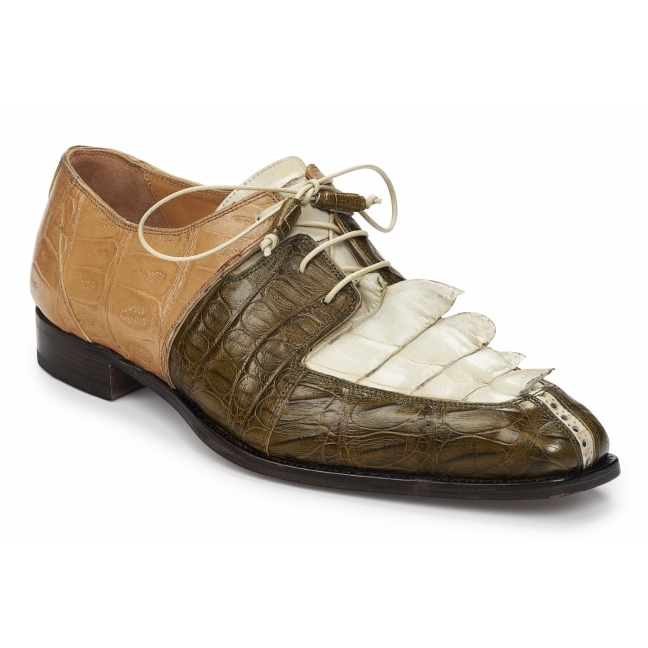 Mauri 4876 Metauro Crocodile & Hornback Shoes Dune / Olive / Cream (Special Order)