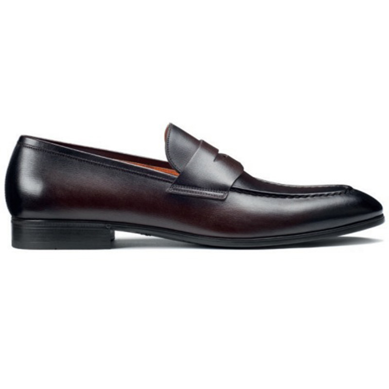 Besmettelijk Eigenwijs Andrew Halliday Santoni Gavin B3 Penny Loafer Shoes Dark Brown | MensDesignerShoe.com