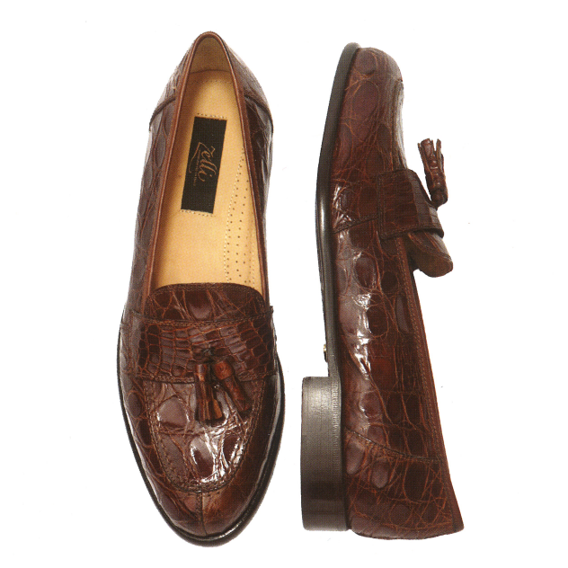 Zelli Costanzo Genuine Crocodile Tassel Loafers Image