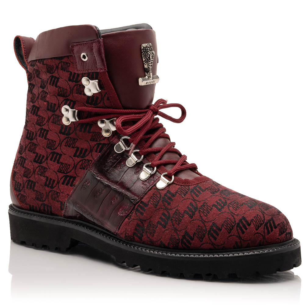 Mauri 3272 Baby Croc / Ostrich Leg / Double M. Fabric Boots Ruby Red Image