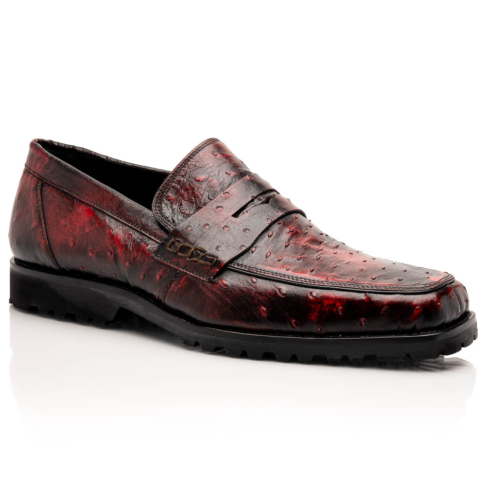 Mauri 4894/7 Ostrich Penny Loafers Black Cherry Image