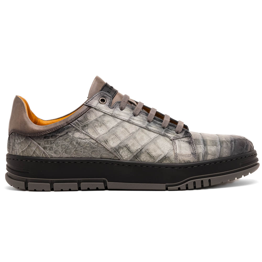 Mezlan Crocodile Sneaker Pearl Grey (50073-S) (Exclusive) Image