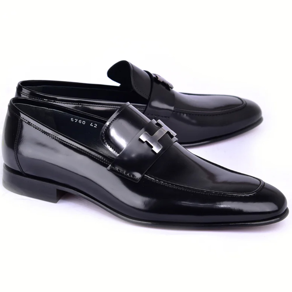 Corrente C02006-5760-H Buckle High Shine Loafer Black Image