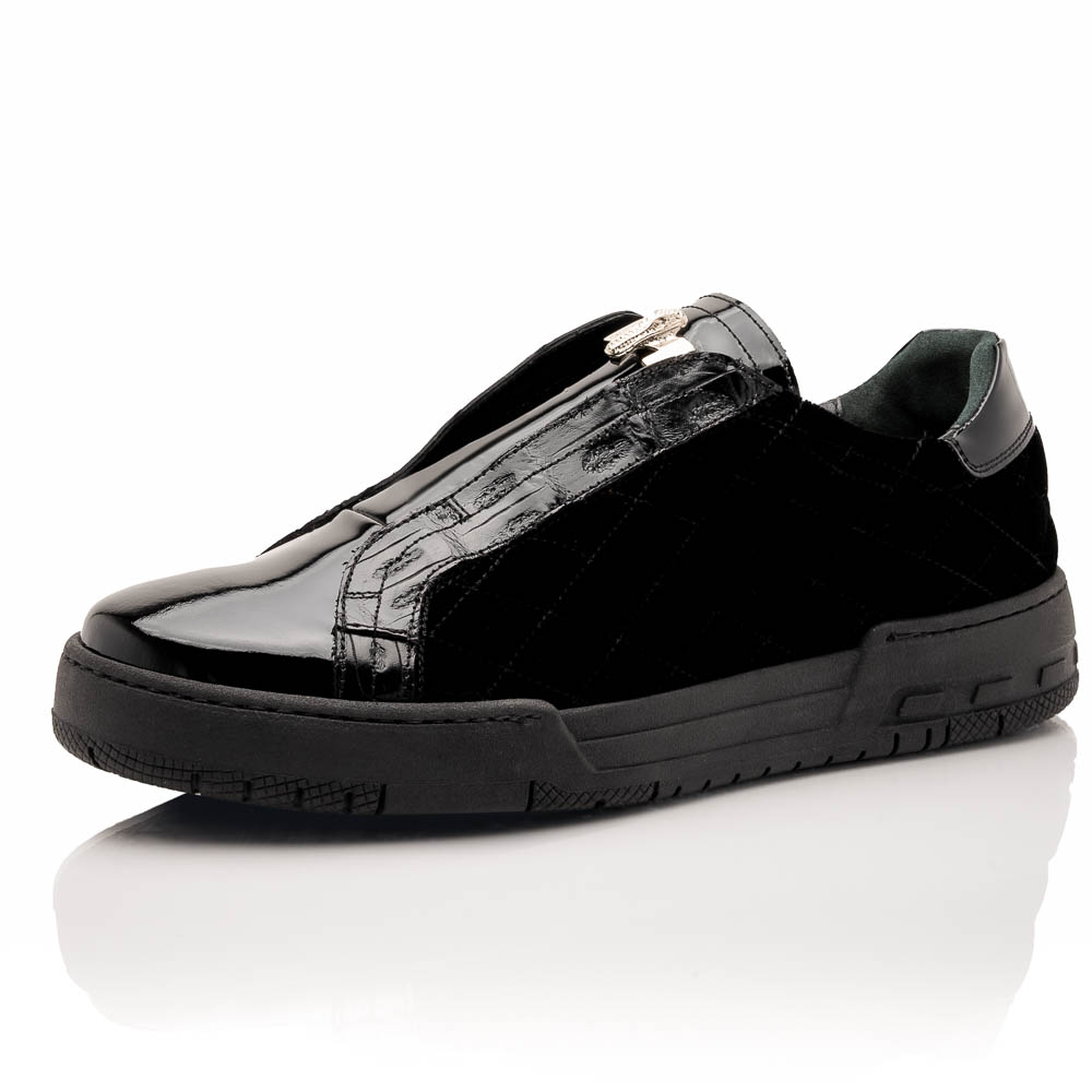 Mauri 8478/10 Baby Croc / Quilted Velvet / Patent Sneaker Black Image