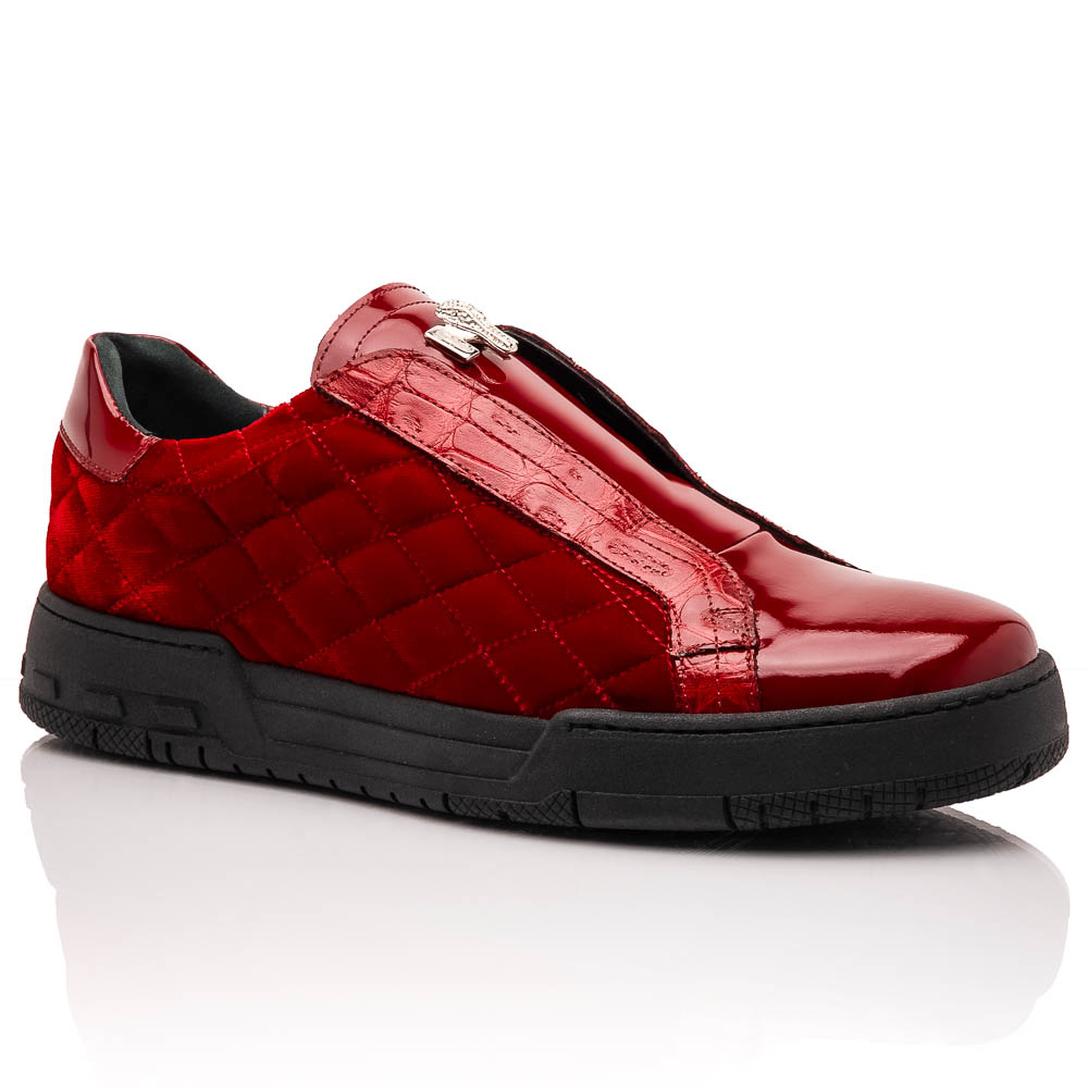 Mauri 8478/10 Baby Croc / Quilted Velvet / Patent Sneaker Red Image