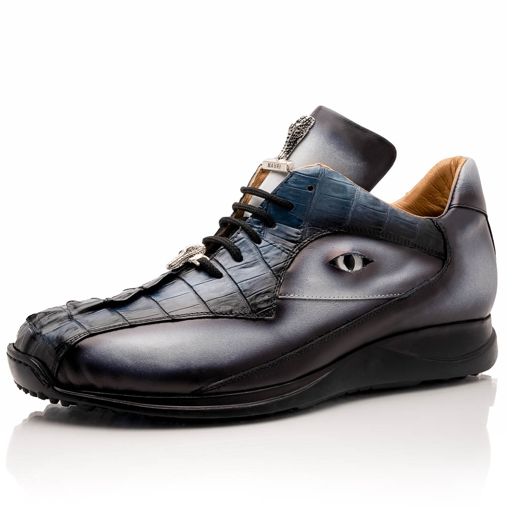 Mauri 8596/4 Hornback / Nappa Sneakers Acre Raindrops & Caribbean Blue Dirty Black Image