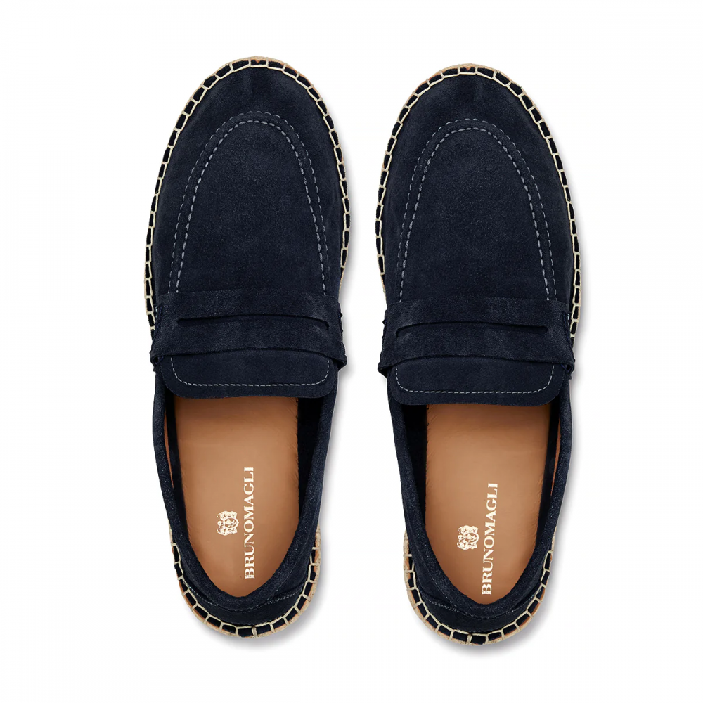 Bruno Magli Eduardo Espadrille Suede Loafer Navy