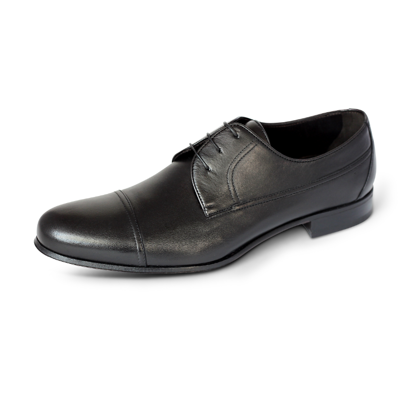 A. Testoni Cap Toe Shoes Black | MensDesignerShoe.com