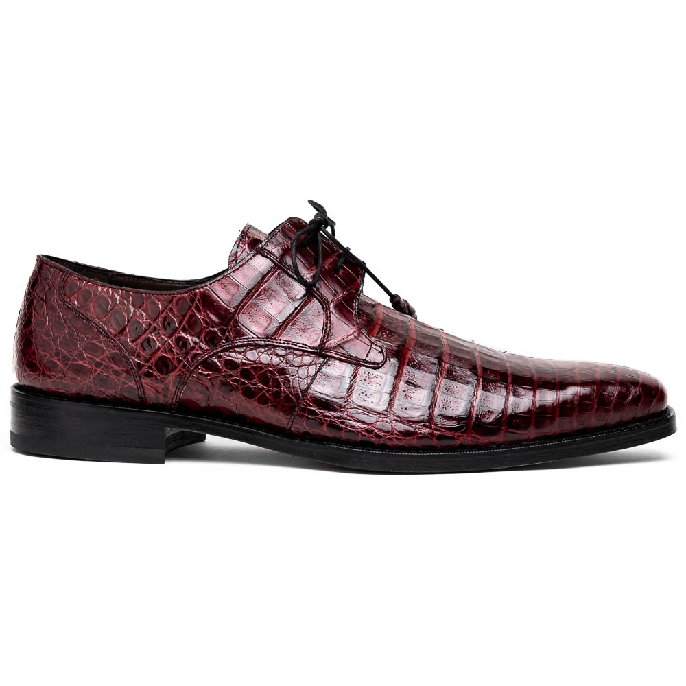 Mezlan Anderson Crocodile Derby Shoes Gray (13584-F) | MensDesignerShoe.com