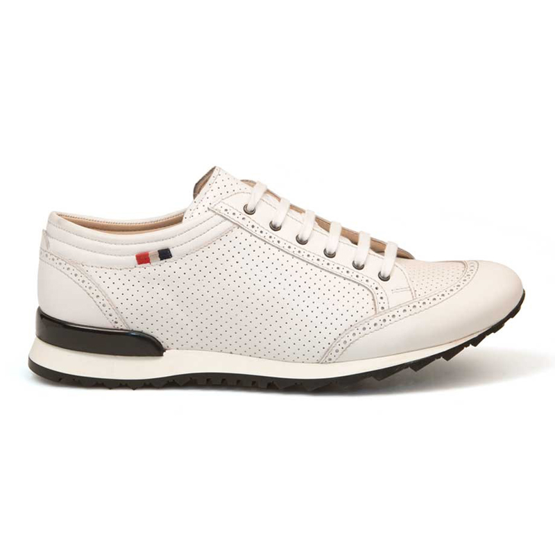 Bacco Bucci Julien Calfskin Sneakers White | MensDesignerShoe.com