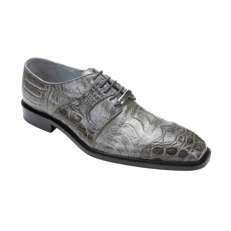 Belvedere Moscato Crocodile/Ostrich Shoes Gray | MensDesignerShoe.com