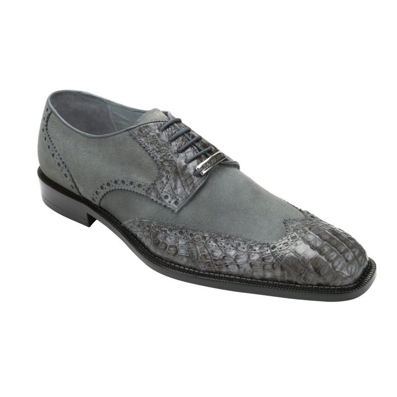 Belvedere Crocodile & Suede Derby Shoes | MensDesignerShoe.com
