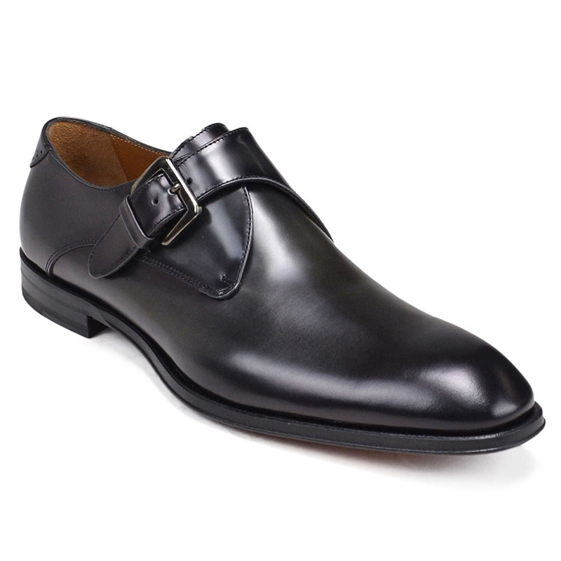 Bruno Magli Lucio Monk Strap Shoes Dark Grey | MensDesignerShoe.com