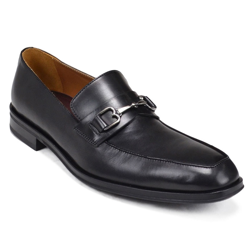 Bruno Magli Nardo Leather Bit Loafer Shoes Black | MensDesignerShoe.com
