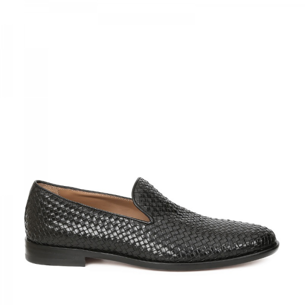 Bruno Magli Picasso Woven Loafers Black | MensDesignerShoe.com