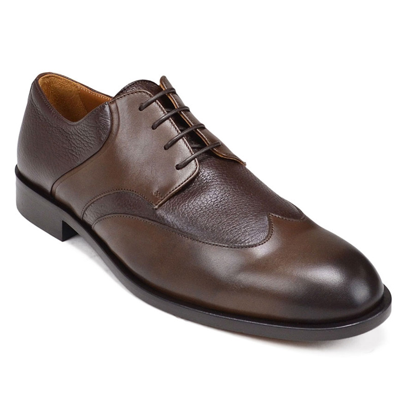 Bruno Magli Salvatore Wingtip Derby Shoes Dark Brown | MensDesignerShoe.com