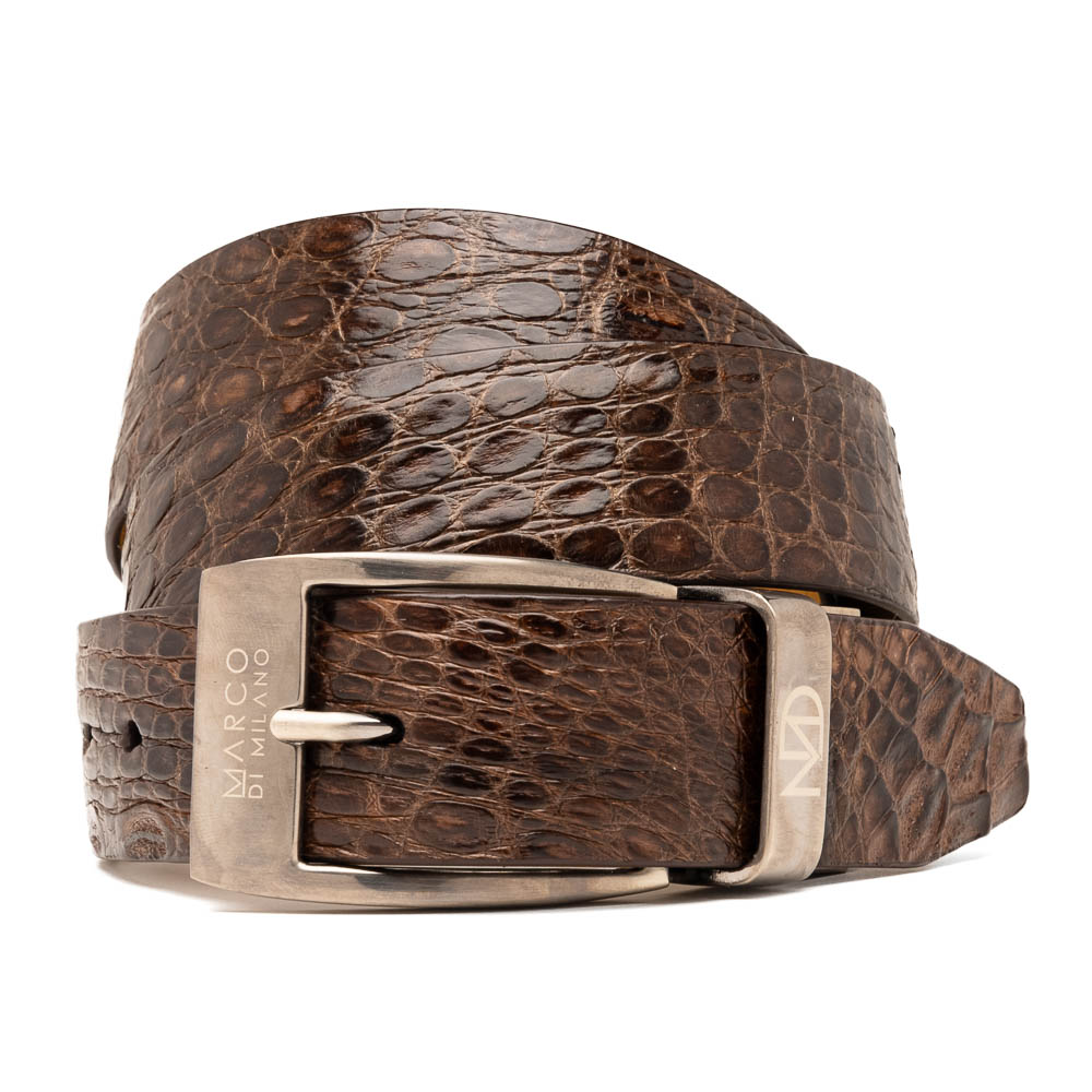 Marco Di Milano Caiman Crocodile Flank Belt Dark Brown Image