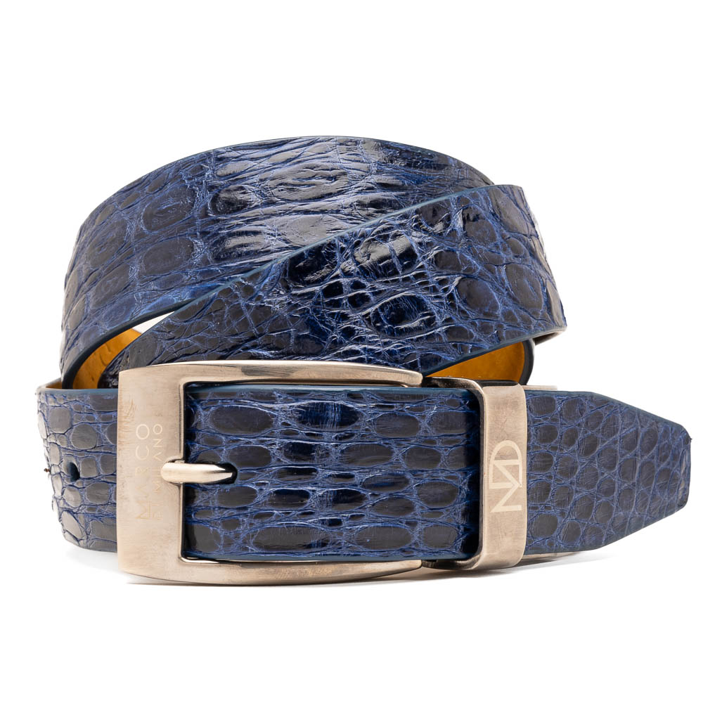 Marco Di Milano Caiman Crocodile Flank Belt Navy Image