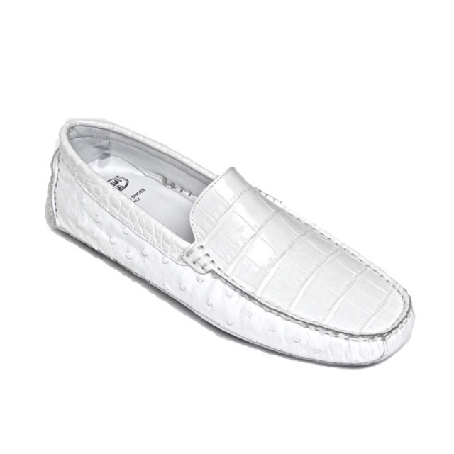 white driving loafers