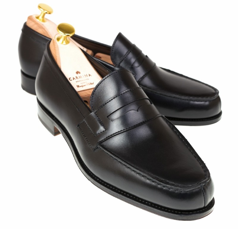 Carmina Penny Loafers 80578 Genova Black | MensDesignerShoe.com