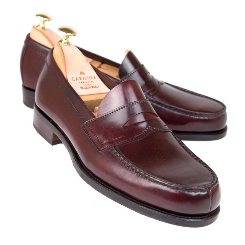 Carmina Shell Cordovan Penny Loafers 80352 Covent Burgundy ...
