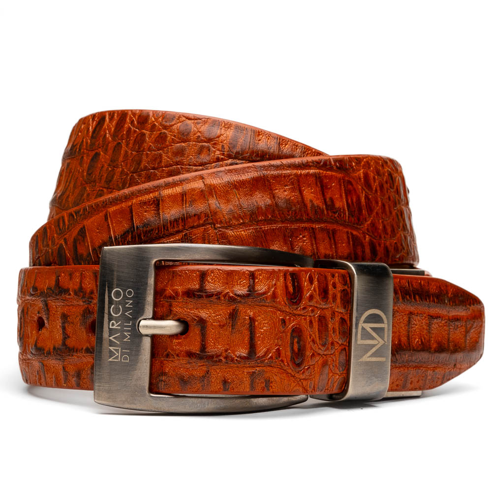 Marco Di Milano Crocodile Belt Brandy Image