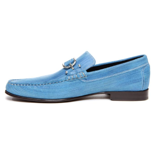 Donald J Pliner Dacio Suede Bit Loafers Jean | MensDesignerShoe.com