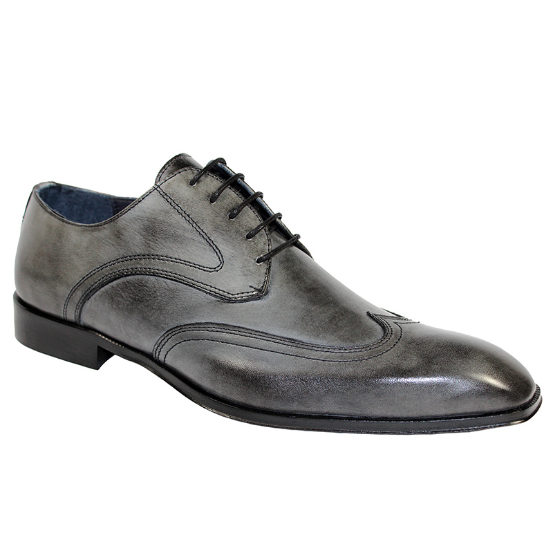 Duca by Matiste Rovigo Calfskin Shoes Grey | MensDesignerShoe.com