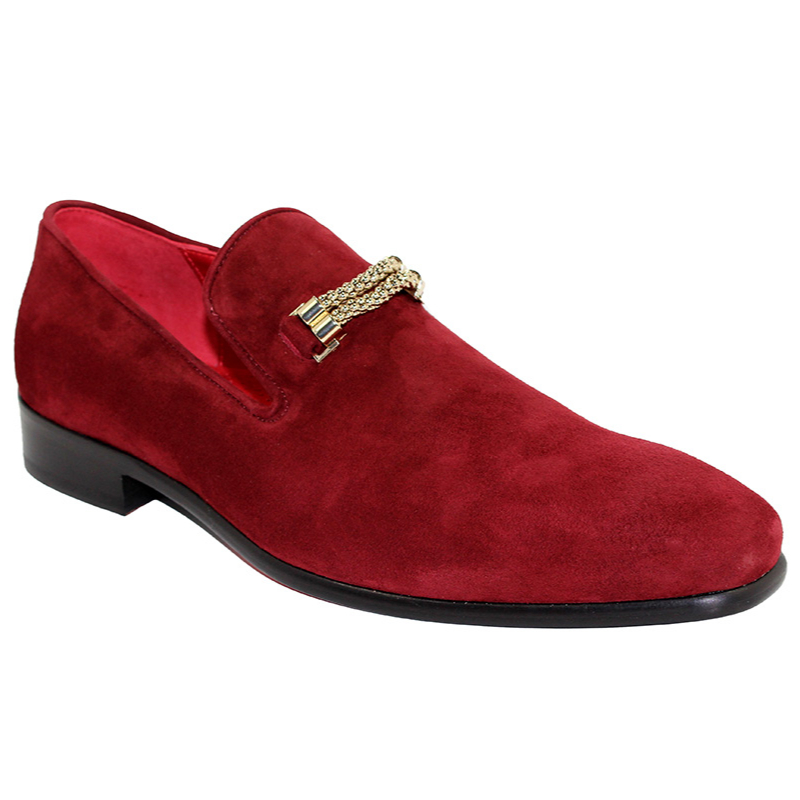 Emilio Franco Francesco Suede Burgundy Shoes | MensDesignerShoe.com