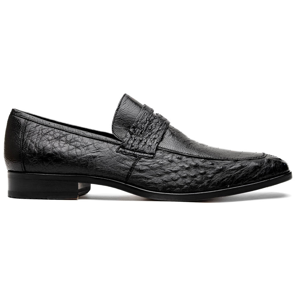 Marco Di Milano Fangio Ostrich Penny Loafer Black Image