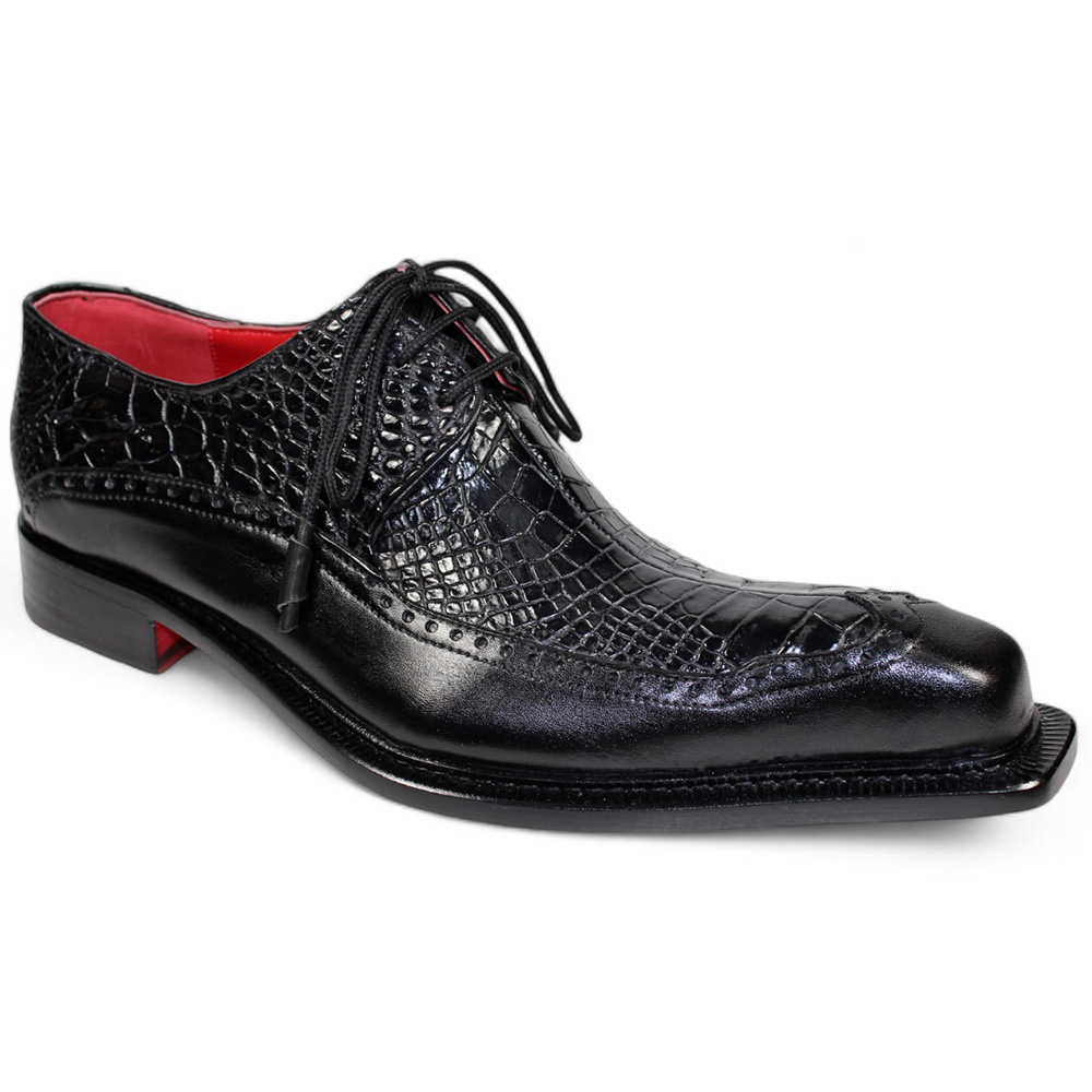 Fennix Finley Genuine Alligator/ Leather Shoes Black Image