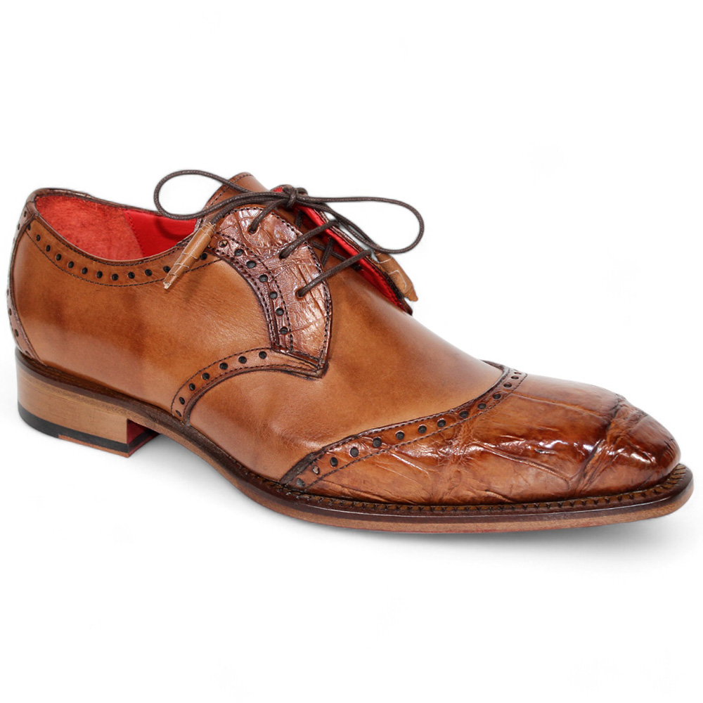 Fennix Jax Genuine Alligator / Calfskin Shoes Brandy Image