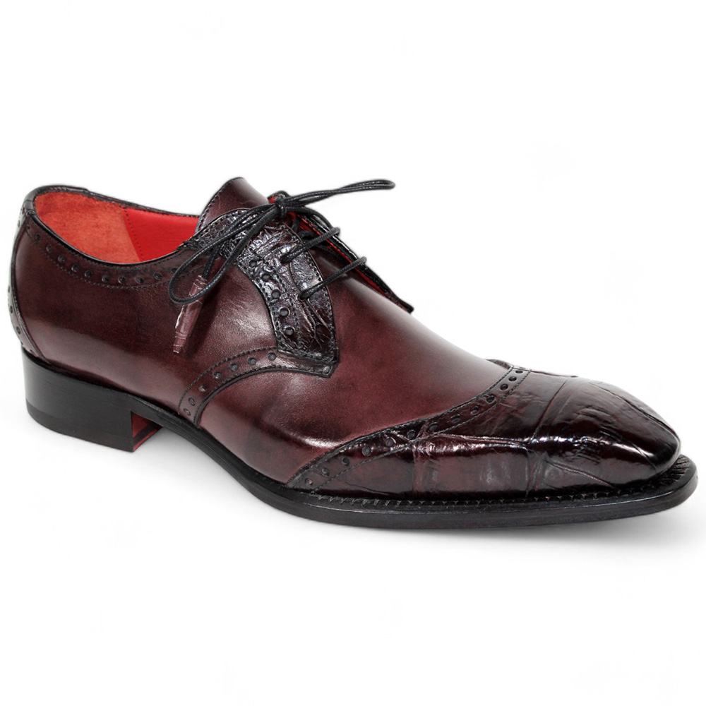 Fennix Jax Genuine Alligator / Calfskin Shoes Burgundy Image