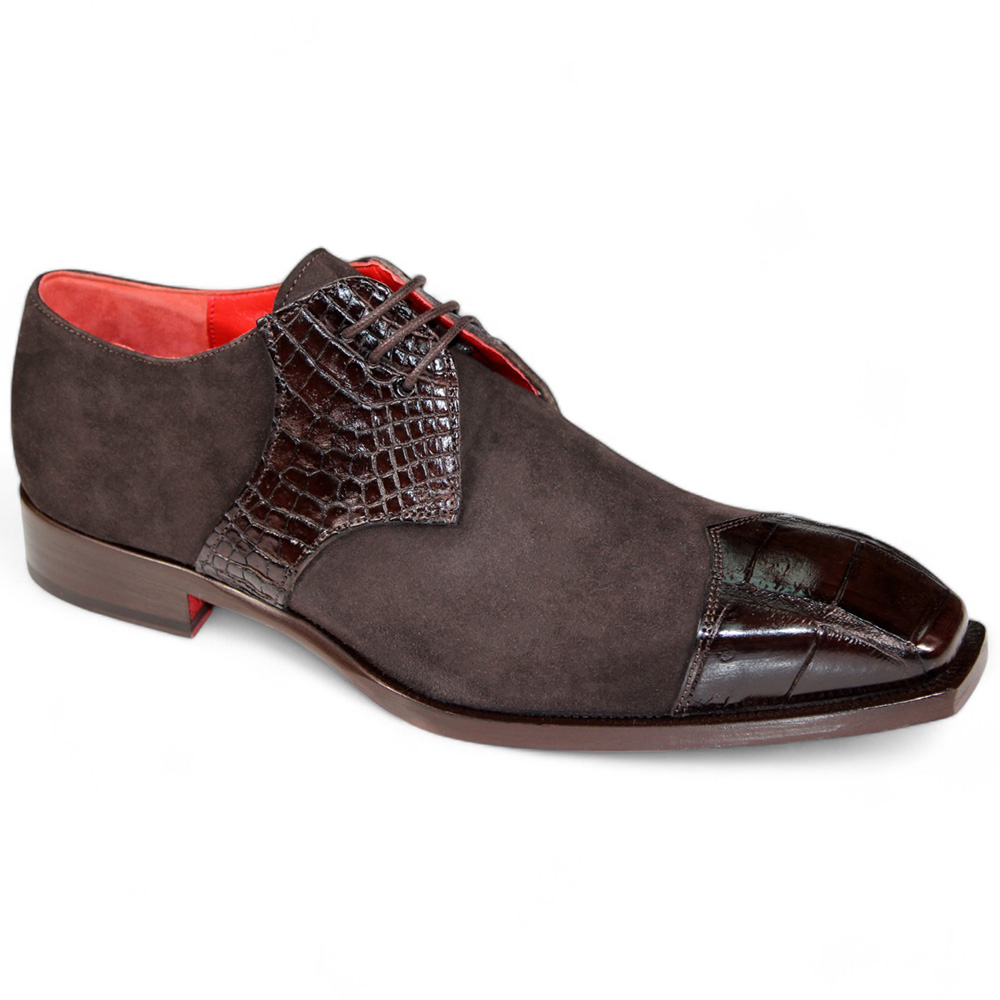 Fennix Landon Genuine Alligator/ Suede Shoes Brown Image