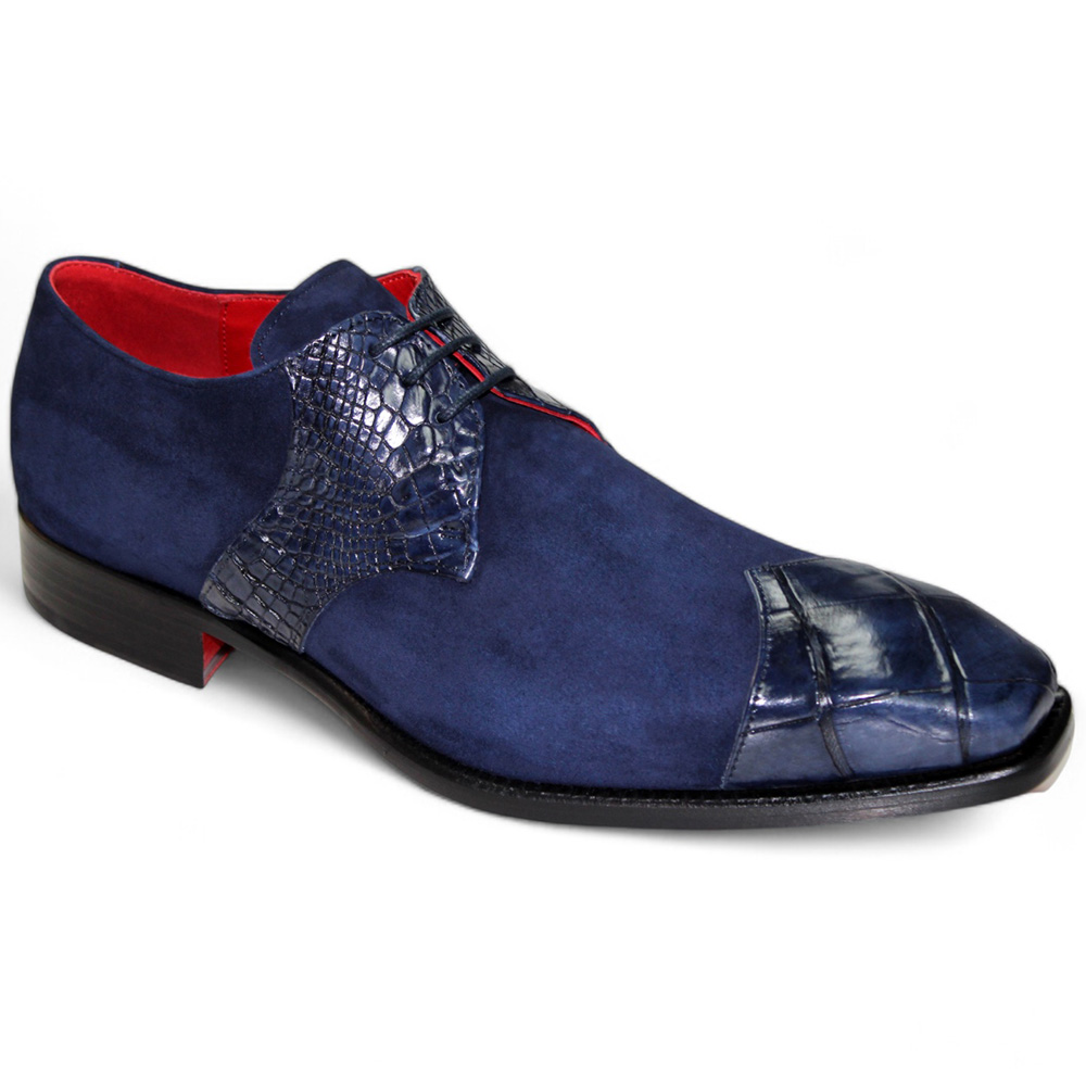 Fennix Landon Genuine Alligator/ Suede Shoes Navy Image