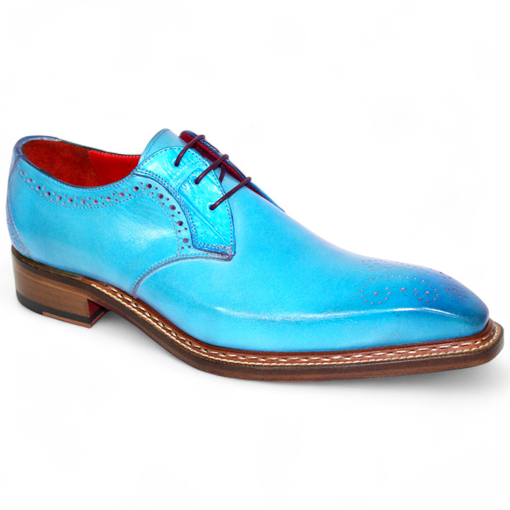 Fennix Tyler Calfskin / Genuine Alligator Shoes Turquoise Image