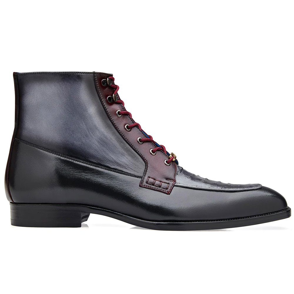 Belvedere Greco Ostrich & Italian Leather Boots Grey / Burgundy (R79) Image