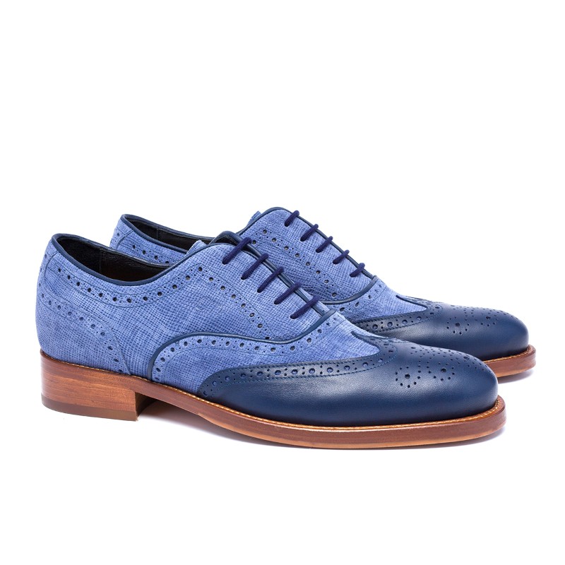 Guido Maggi Leicester Full Grain Shoes Blue | MensDesignerShoe.com