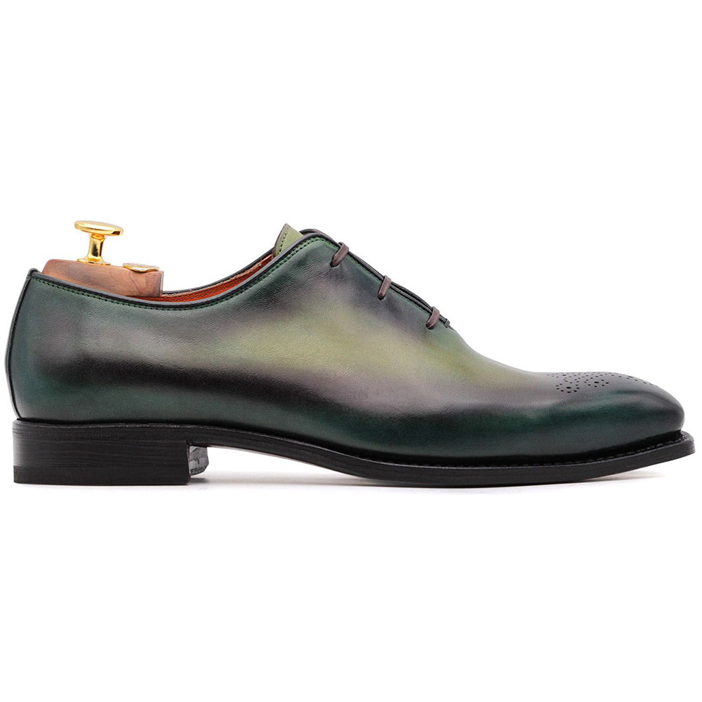 Harris Firenze 1913 Calfskin Leather Shoes Green Image