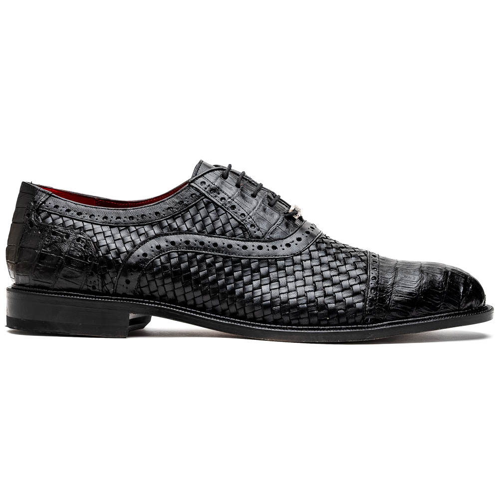 Marco Di Milano Jhon Woven Caiman Crocodile Oxford Black Image