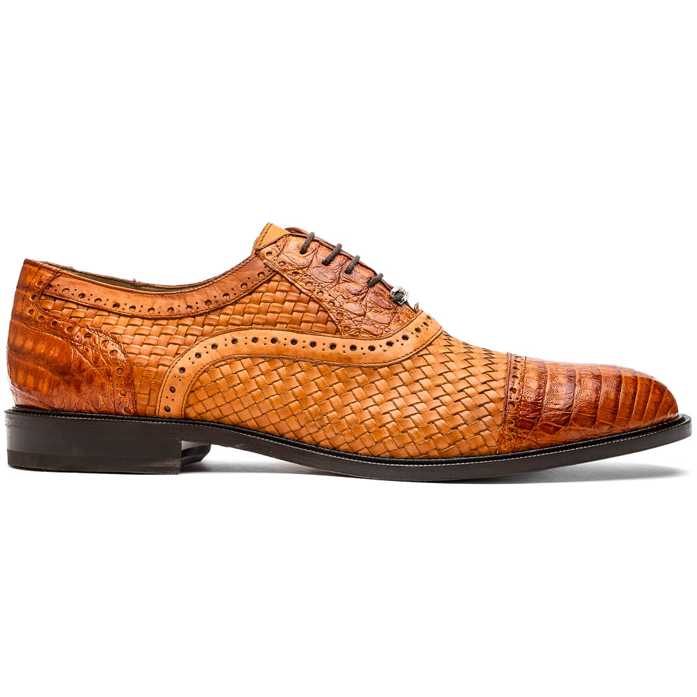 Marco Di Milano Jhon Woven Caiman Crocodile Oxford Brandy Image