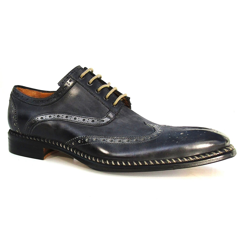 Jose Real Veloce Nubuck Wingtip Shoes Antracite Black ...