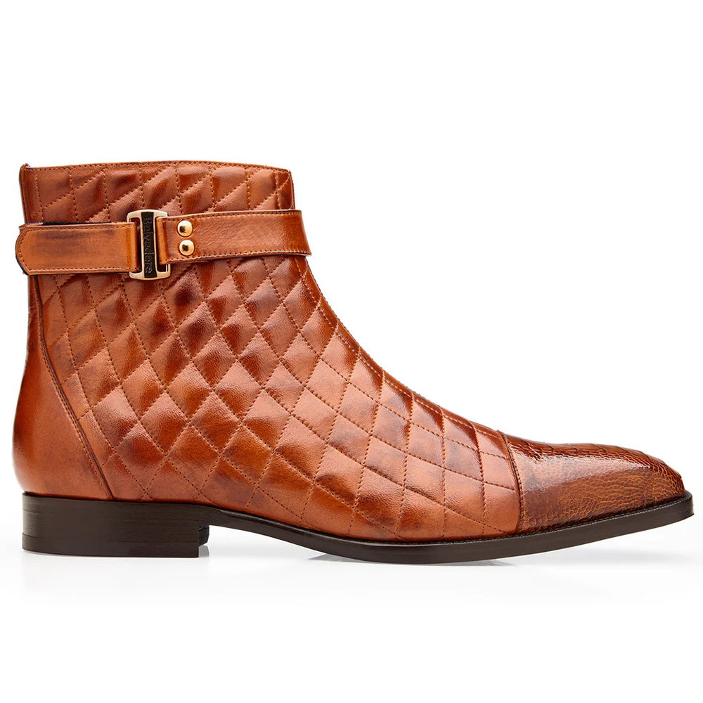 Belvedere Libero Ostrich & Quilted Leather Boots Ant. Almond (R80) Image