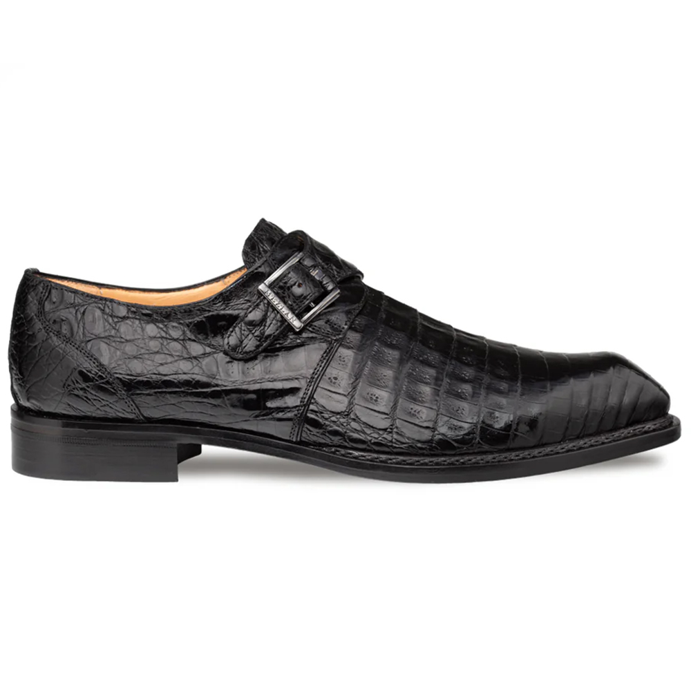 Mezlan Gigolo Crocodile Monk Strap Black (50056-F) Image