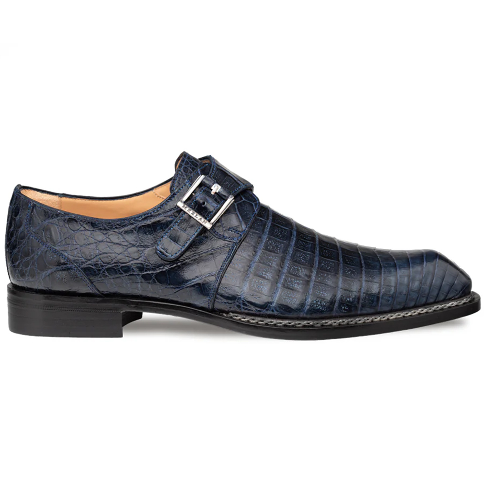 Mezlan Gigolo Crocodile Monk Strap Blue (50056-F) Image