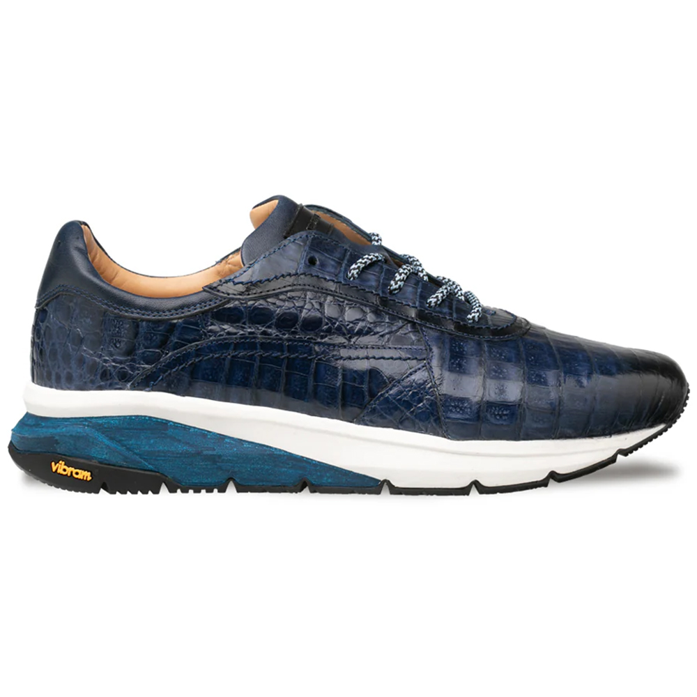 Mezlan Quevedo Crocodile Sneaker Blue / Jean (50063-F) Image