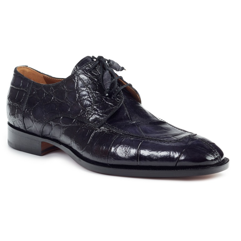 Mauri 1081 Alligator Apron Toe Shoes Black | MensDesignerShoe.com